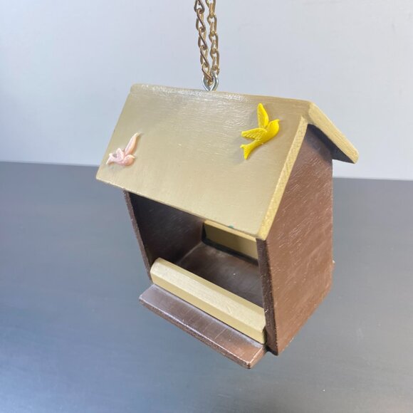 Vintage Hut Bird Feeder, Yard and Garden Decor, Small Wooden Cage, Beautiful Han - Picture 2 of 10